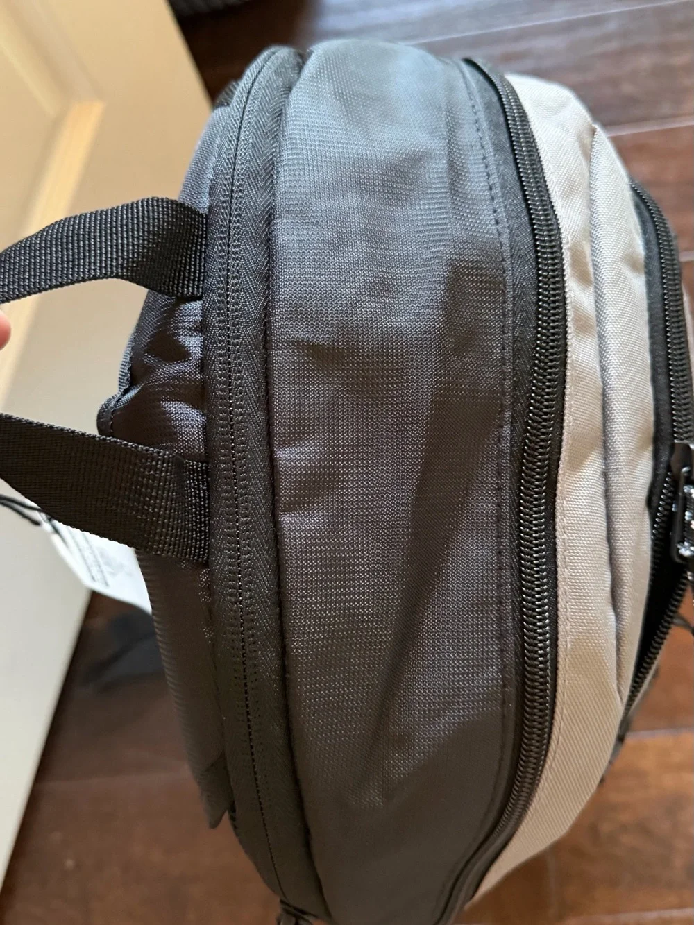 Billabong Gray and Black Two-Tone Men's Backpack holds water bottle and 15in lap